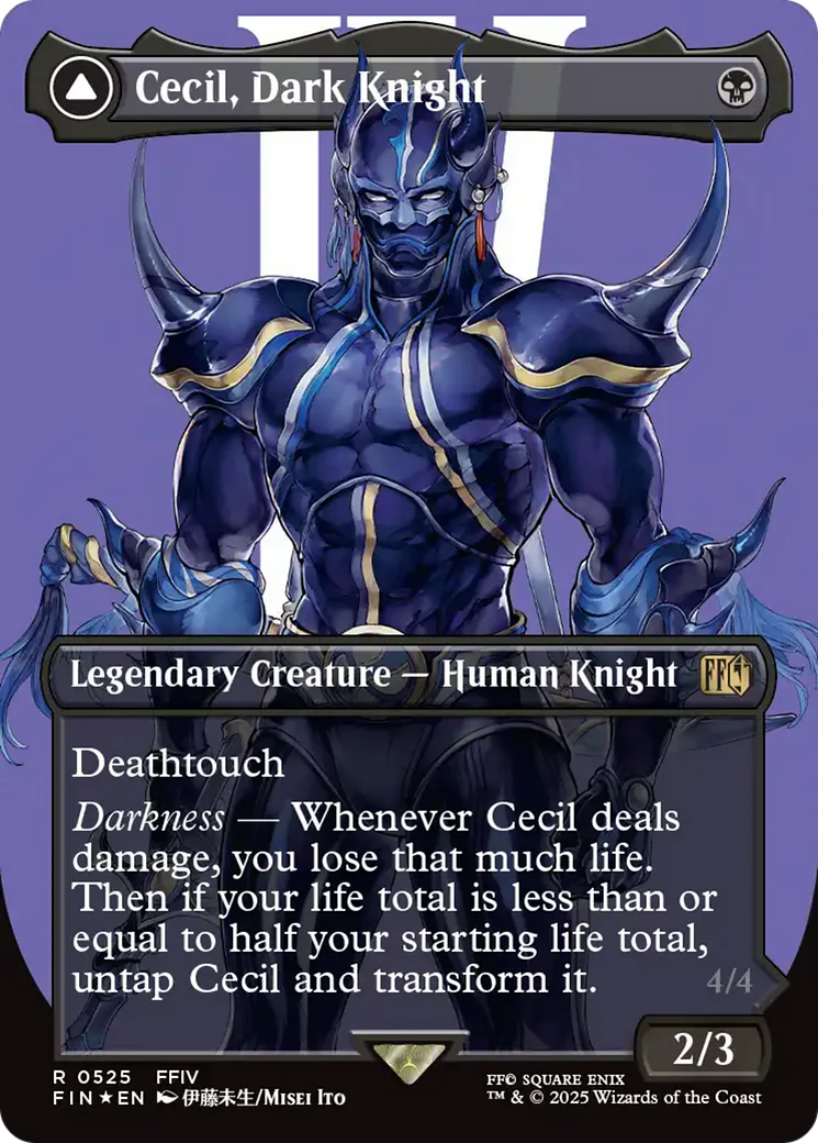 Cecil, Dark Knight // Cecil, Redeemed Paladin (FIN-525) - FINAL FANTASY (Borderless) Foil - Image 3