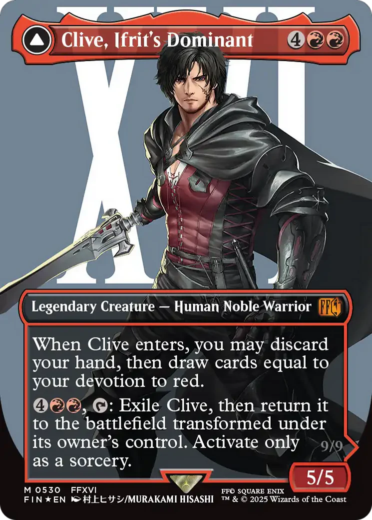 Clive, Ifrit's Dominant // Ifrit, Warden of Inferno (FIN-530) - FINAL FANTASY: (enchantment) (Borderless) Foil - Image 3