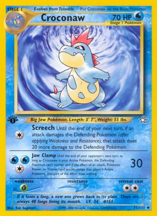 Croconaw (31) 031 - 1st Edition Neo Genesis - Uncommon