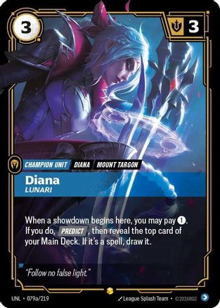 Diana - Lunari (Alternate Art) (079a/219) - Unleashed Foil - Image 2