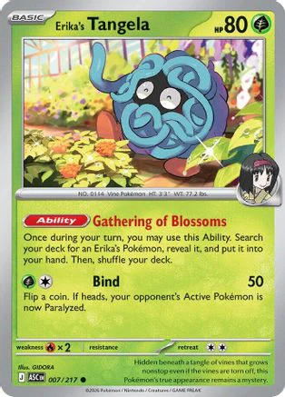 Erika's Tangela 007/217  - Reverse Holofoil ME Ascended Heroes - Common