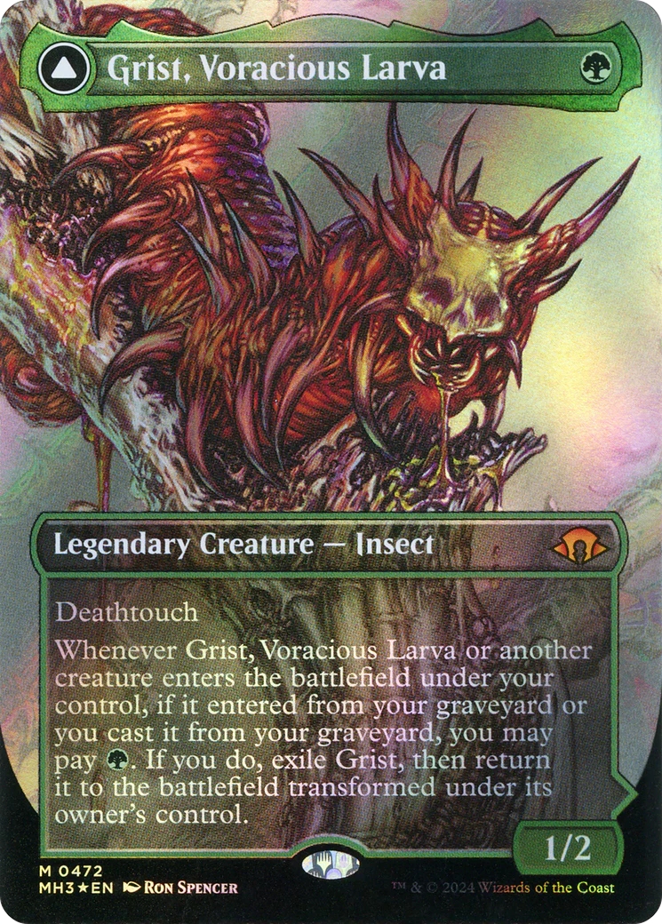 Grist, Voracious Larva // Grist, the Plague Swarm (MH3-472) - Modern Horizons 3 (Borderless) Foil - Image 3