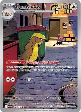 Gumshoos 153/132  - Holofoil ME01 Mega Evolution - Shiny Rare