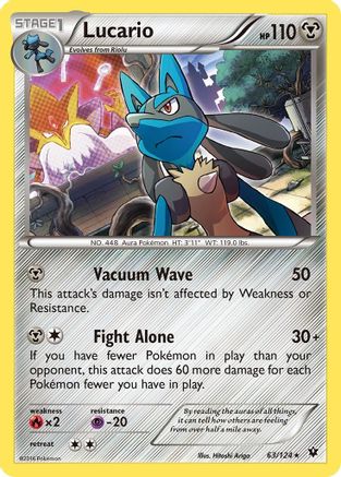 Lucario (63) 063  - Reverse Holofoil XY  Fates Collide - Holo Rare