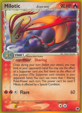 Milotic (Delta Species) 005/101  - Holofoil Dragon Frontiers - Holo Rare