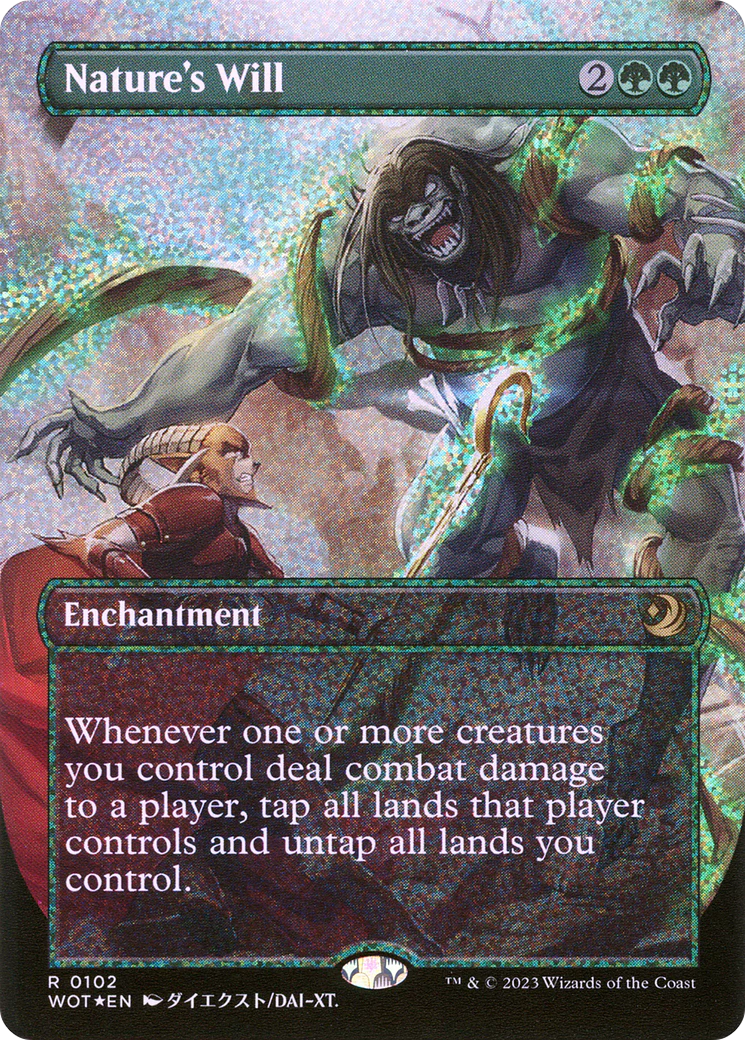 Nature's Will (WOT-102) - Wilds of Eldraine: Enchanting Tales (Borderless) Foil