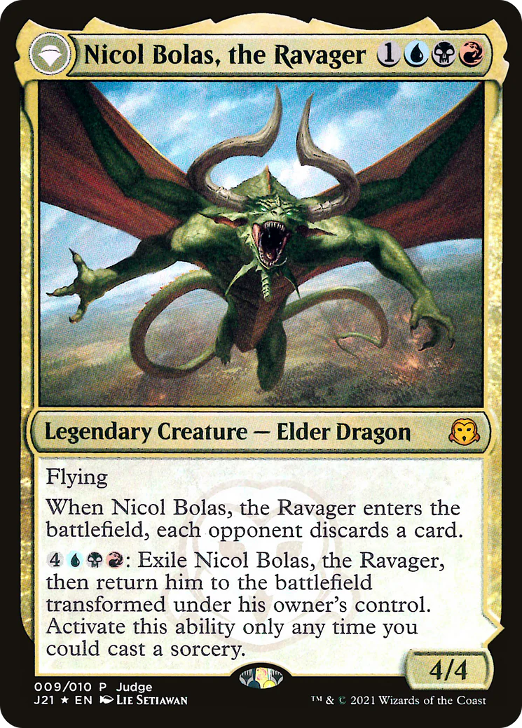 Nicol Bolas, the Ravager // Nicol Bolas, the Arisen (JDG-009) - Judge Gift Cards 2021: (originpwdfc) Foil
