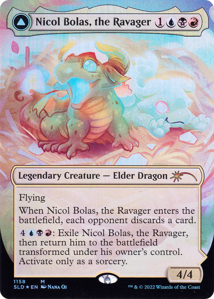 Nicol Bolas, the Ravager // Nicol Bolas, the Arisen (SLD-1158) - Secret Lair Drop (Borderless) Foil