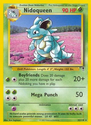 Nidoqueen 032  - Reverse Holofoil Legendary Collection - Rare