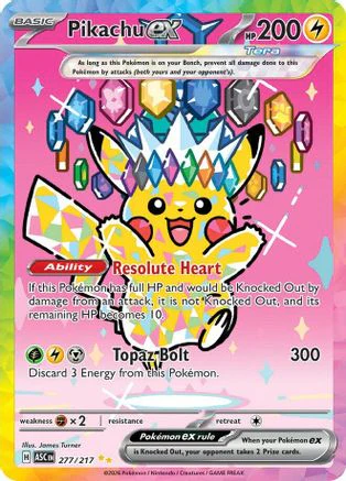 Pikachu ex 277/217 - Holofoil ME Ascended Heroes - Special Illustration Rare