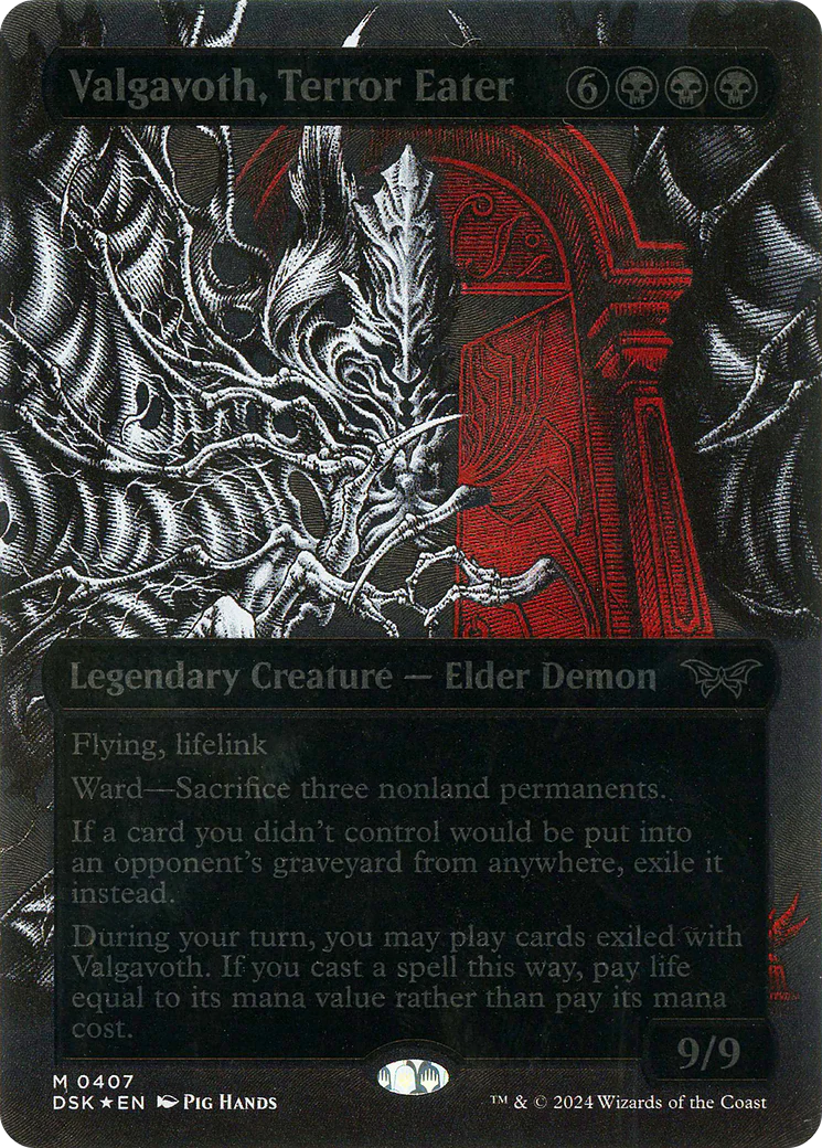 Valgavoth, Terror Eater (DSK-407) - Duskmourn: House of Horror: (Showcase) (Borderless) Foil