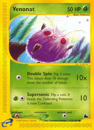 Venonat 112 - Reverse Holofoil Skyridge - Common